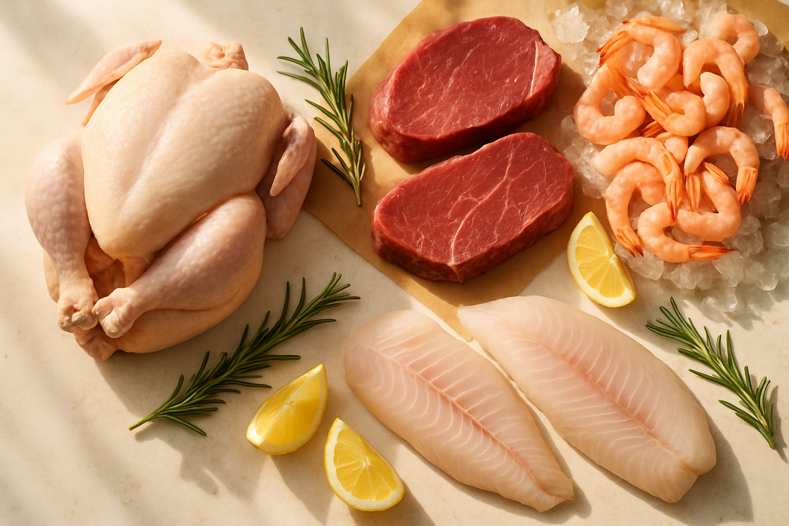 Viandes et fruits de mer